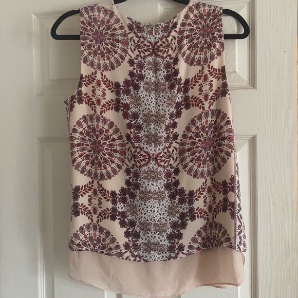 Chiffon tank top with print & underlay - Picture 2 of 3